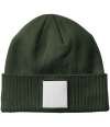 BB337R B337R Beechfield Appliqué Patch Beanie Olive Green / White colour image